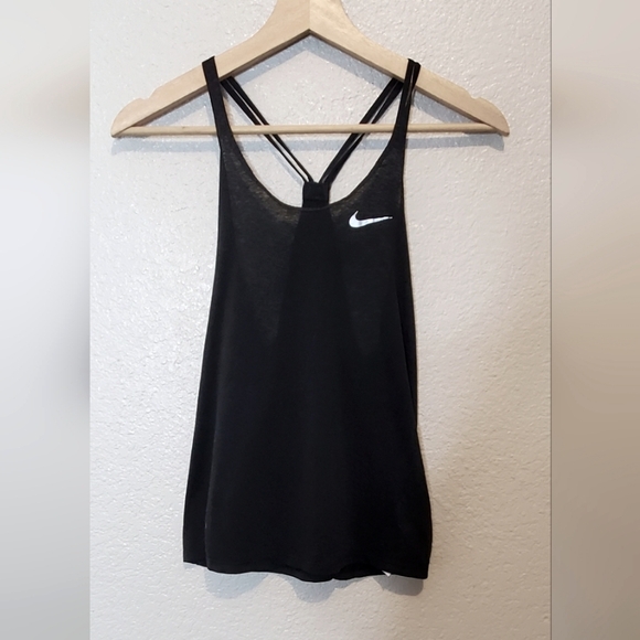 Nike Dri-Fit Black & White Racerback Lightweight Athletic Sports Tank Top Small - Picture 1 of 6